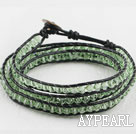 23.6  inches manmade crystal wrapped leather bracelet