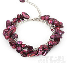 dyed purple pearl bracelet  with extendable chain