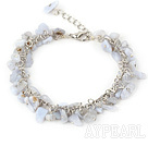 6-8mm blue jasper chips bracelet with extendable chain