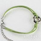 simple style metal ring bracelet with extendable chain