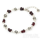 simple and fashion garnet bracelet with lobster clasp