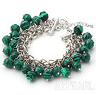 Wholesale Green Series 10mm Round Green Malachite Bracelet with Metal Chain
