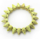 Simple Style Yellow Green Turquoise Punk Bullet Stretch Bangle Bracelet