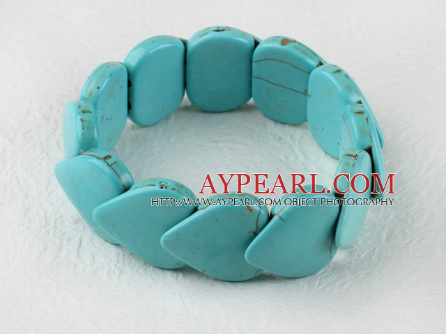 stretchy 20*25mm heart shape turquoise bangle bracelet 