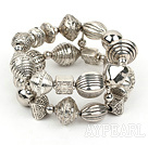 Wholesale Fashion Acrylic Imitation Ccb Silver Like Engraved Charm Bracelet