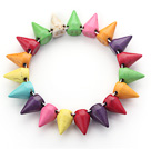 Simple Style Multi Color Turquoise Punk Bullet Stretch Bangle Bracelet