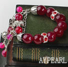 wonderful rose color agate bracelet with extendable chain