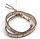 Fashion Style Champagne Crystal Beads Wrap Bangle Bracelet