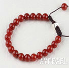 7.5 inches 8mm red agate brecalet with extendable chain