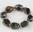 7.5 inches elastic tiger eye brown pearl bracelet