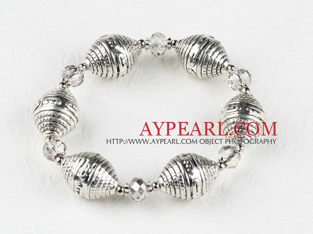 7.5 inches elastic clear crystal and CCB bracelet