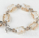 Wholesale light brown manmade crystal colored glaze bracelet