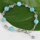 Wholesale 7.5 inches amazon stone bracelet with extendable chain