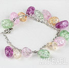 7.5 inches multi color burst pattern crystal bracelet with extendable chain