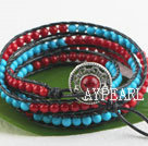 Wholesale Turquoise and coral personalized wrap bracelet