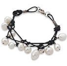 7.5 inches handmade white fresh water pearl bracelet
