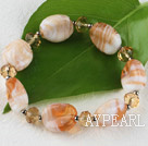 7.5 inches elastic colored glaze and yellow crystal bracelet