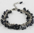 Wholesale 6-7mm blue sandstone bracelet with extendable chain