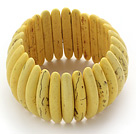 Classic Design Long Spike Shape Yellow Turquoise Stretch Bangle Bracelet