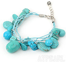 blue turquoise bracelet with lobster clasp
