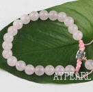 Wholesale Single strand round rose quartz Woven bracelet