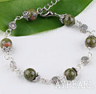 Wholesale Cute style unakite stone bracelet with lobster clasp