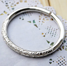 Handmade 999 Sterling Silver Bangle Bracelet ( Flower Pattern Style )