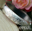 Bold Style Handmade Flower Pattern 999 Sterling Silver Bangle Bracelet