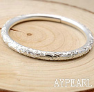 Classic Design Handmade 999 Sterling Silver Bangle Bracelet with Tree Peony Pattern