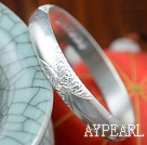 Bold Style Handmade 999 Sterling Silver Bangle with Flower Pattern