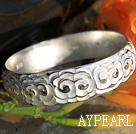 Bold Style Handmade 999 Sterling Silver Bangle Bracelet with Cloud Pattern
