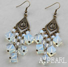 Wholesale Vintage Style Square Shape Opal Crystal Chandelier Earrings