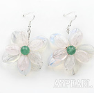 Wholesale Elegant Style Rose Quartz and Opal and Green Agate Flower Shape Earrings