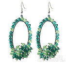 Assorted Fashion Style Green Series Green and Blue Crystal Hoop Earrings