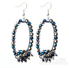 Assorted Black Series Fashion Style Black and Blue Crystal Hoop Earrings