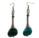 Wholesale Vintage Style Heart Shape Phoenix Stone And Tungsten Steel Bead Dangle Earrings
