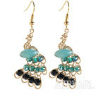 Fashion Style Imitation Gold Peacock Earrings with Crystal