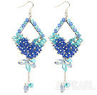 Cool Blue Series Assorted Blue Crystal Dangle Earrings