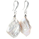 Fashion Style Irregular Shape Big Nuclear White Pearl Earrings