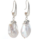 Fashion Style Pear Shape Big Nuclear White Pearl Earrings