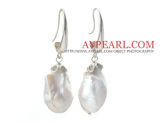 Fashion Style Pear Shape Big Nuclear White Pearl Earrings