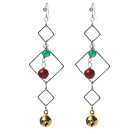 Wholesale Fashion Style Green Agate and Alaqueca and Bell Dangle Earrings
