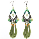 New Design Green Style Assorted Green Baroque Pearl Tassel Dangle Earrings