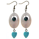 Assorted White Shell and Heart Shape Turquoise and Phoenix Dangle Earrings