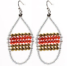 New Design Clear and Red and Golden Color Crystal Earrings