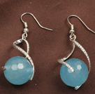 Fashion Lovely Design Faceted Sponge Crystal Bead Dangle Earrings