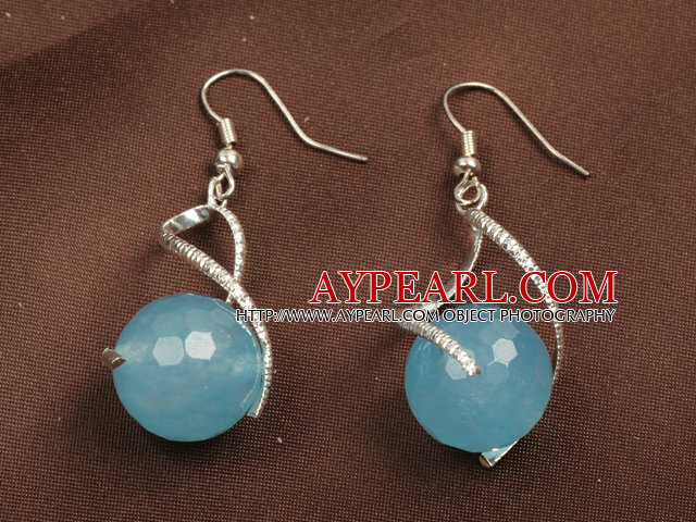 Fashion Lovely Design Faceted Sponge Crystal Bead Dangle Earrings