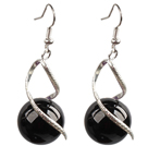 Wholesale Fashion Lovely Design Natural Black Agate Bead Dangle Earrings