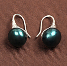 Simple Style Natural Peacock Green Freshwater Pearl Earrings