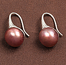 Simple Style Natural Gold Pink Freshwater Pearl Earrings